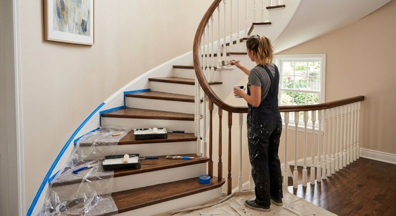 Indoor Staircase Painting in Wilmington, NC