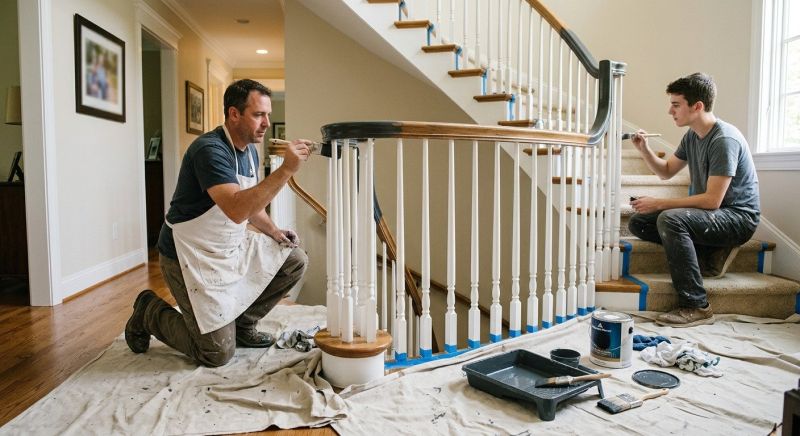 Indoor Staircase Painting in Wilmington, NC