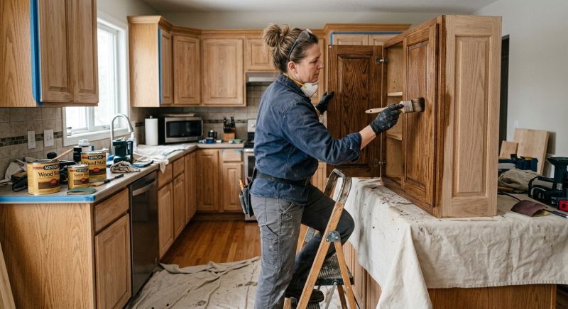 Kitchen Cabinet Staining in Bloomington, IN