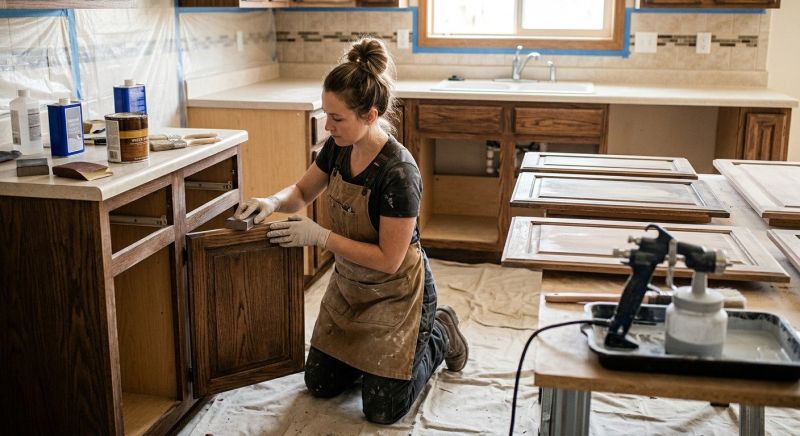 Wood Cabinet Refinishing in Carmel, IN
